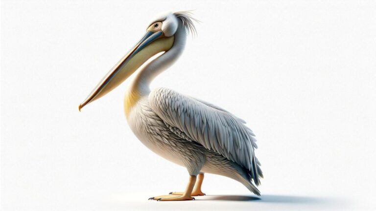 A pelican on a white background