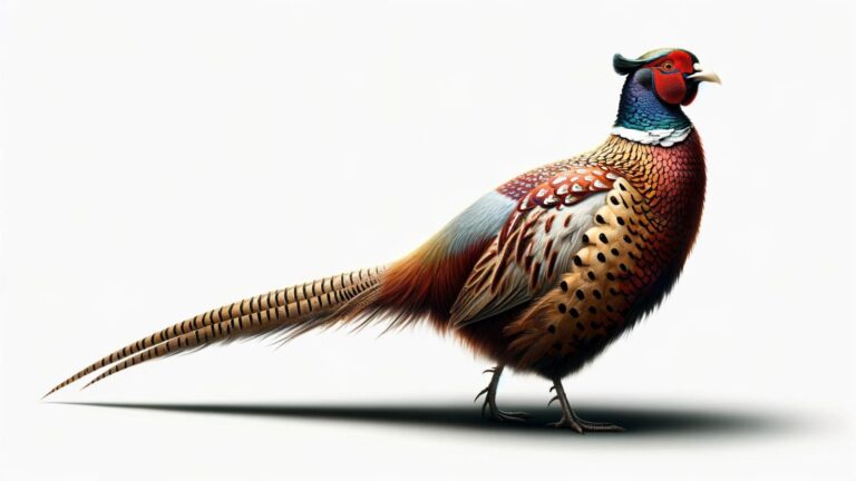 A pheasant in a white background