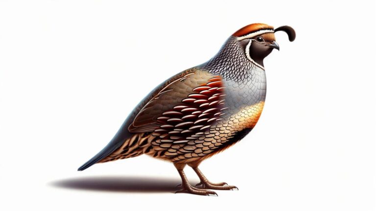 A quail on a white background