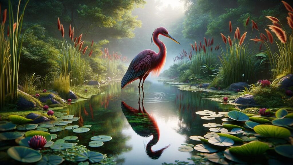 A red heron
