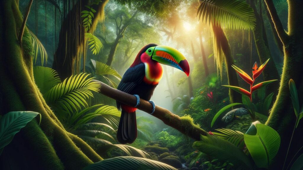 A red toucan