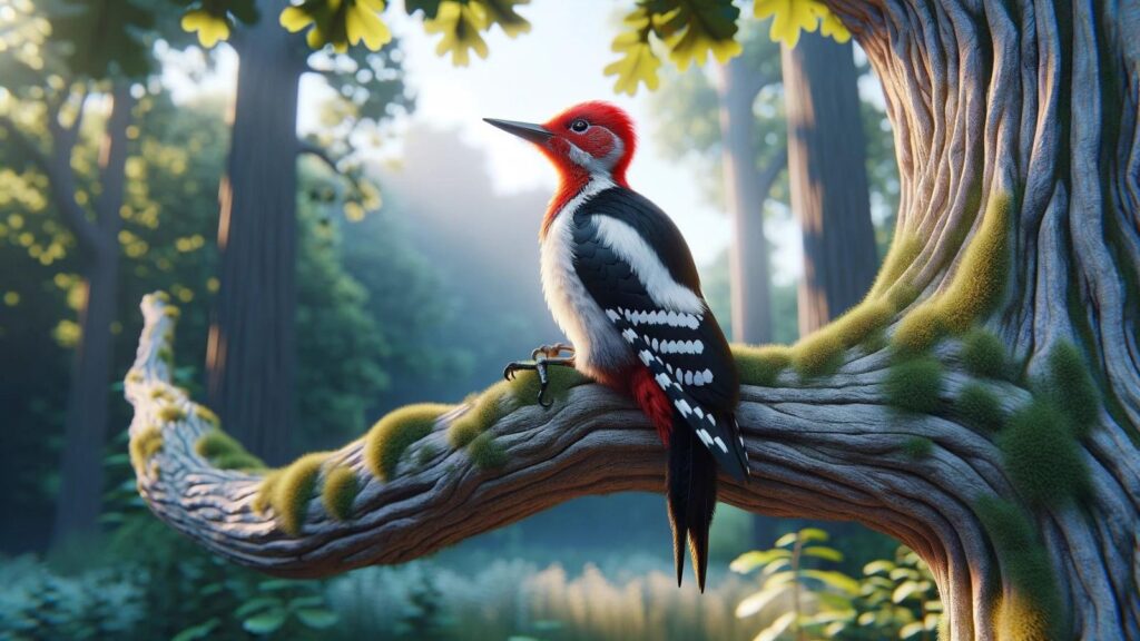 A red woodpecker