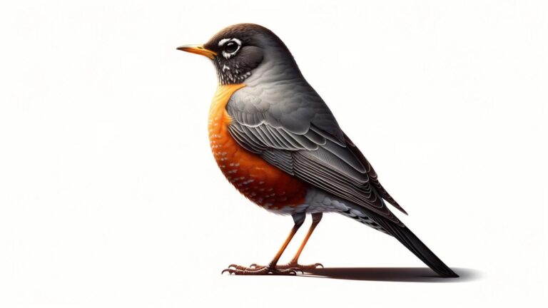 A robin on a white background
