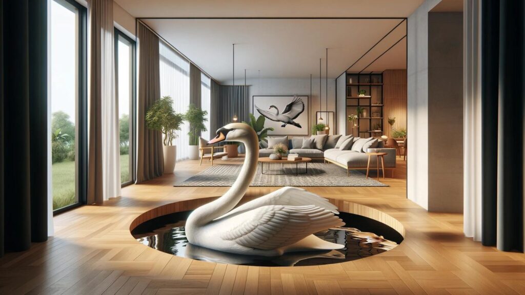 A swan in the house