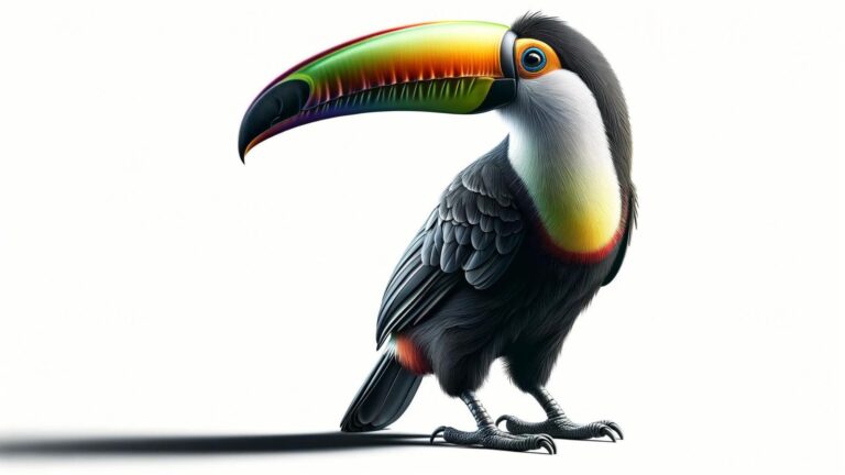 A toucan on a white background