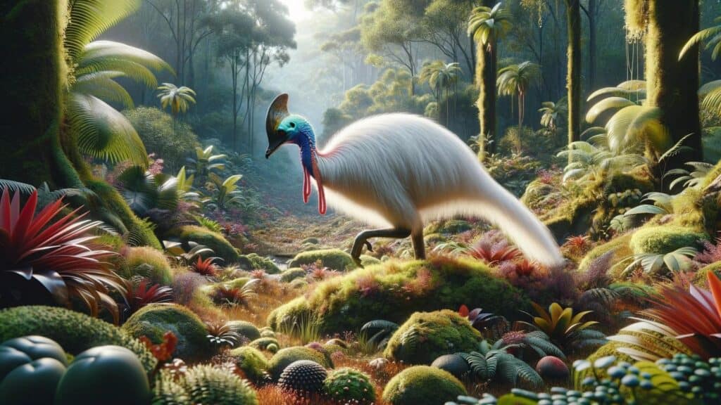 A white cassowary