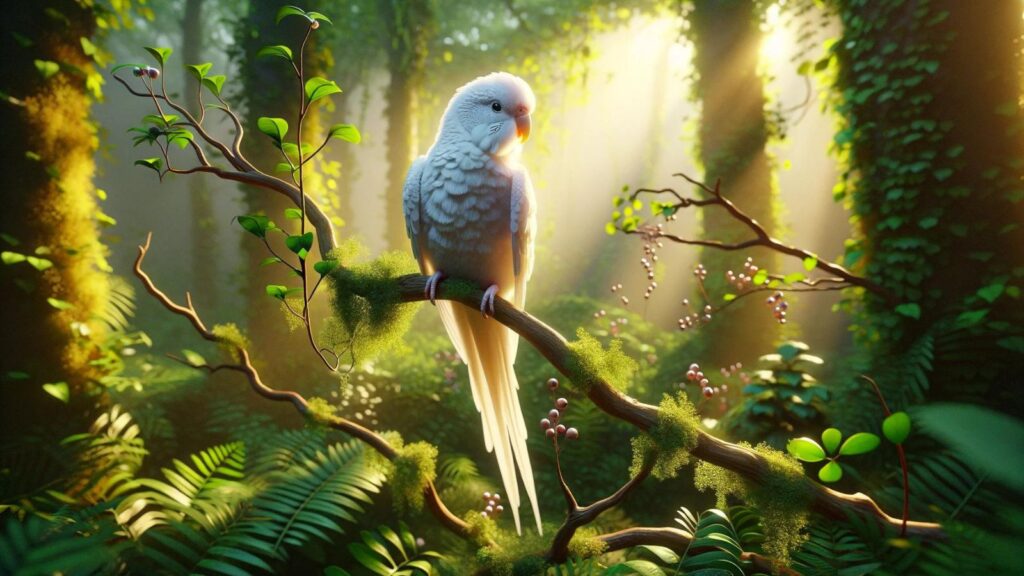 A white parakeet