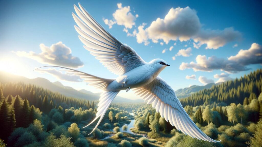 A white swallow bird