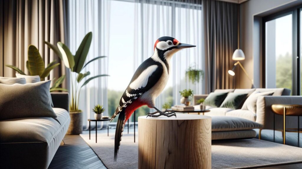 A woodpecker in the house
