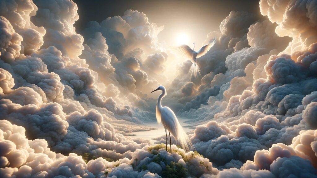 Biblical representation of the egret