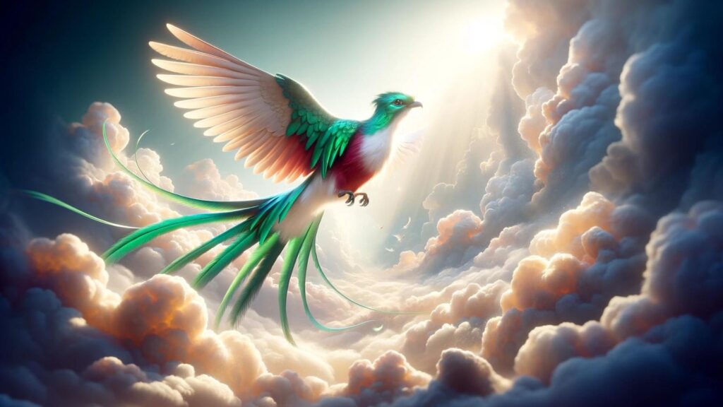 Biblical representation of the quetzal bird