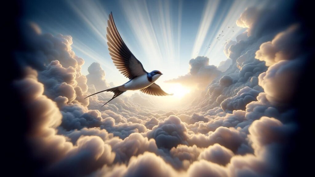 Biblical representation of the swallow bird