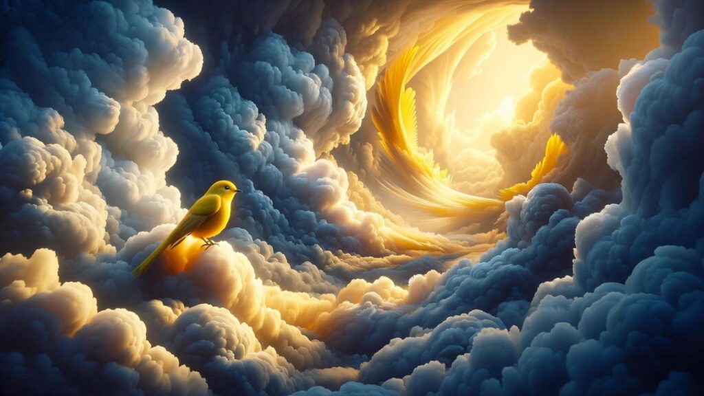 Biblical representation of the yellow bird