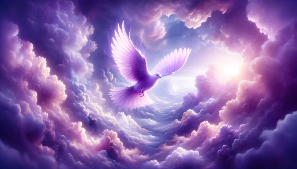 Biblical representation of the purple bird