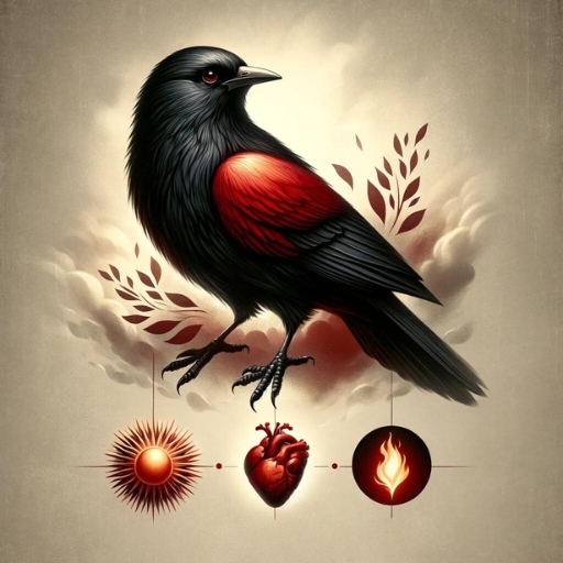 Infographic of the black and red bird dream meanings