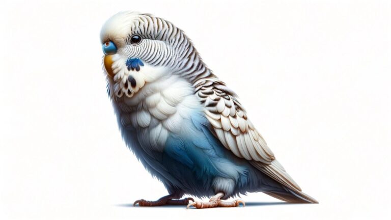 Pet bird in a white background