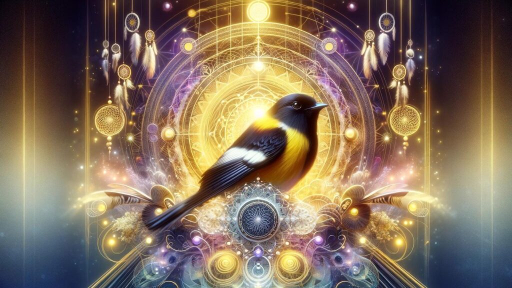 Spiritual representation of the black and yellow bird