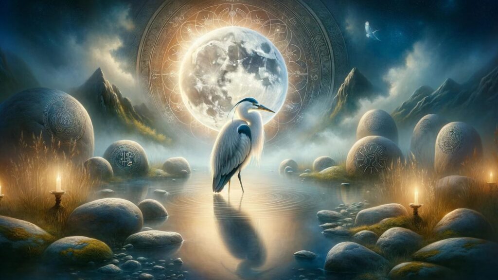 Spiritual representation of the heron