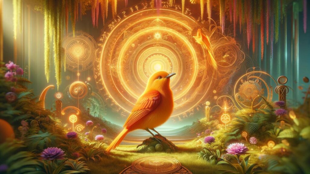 Spiritual representation of the orange bird
