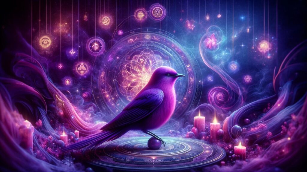 Spiritual representation of the purple bird