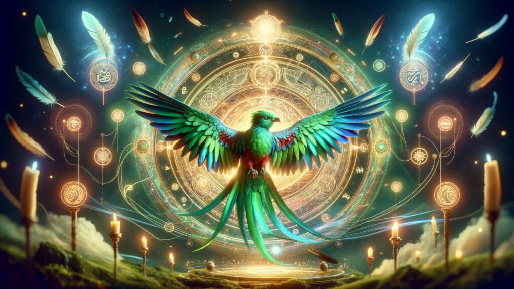 Spiritual representation of the quetzal bird