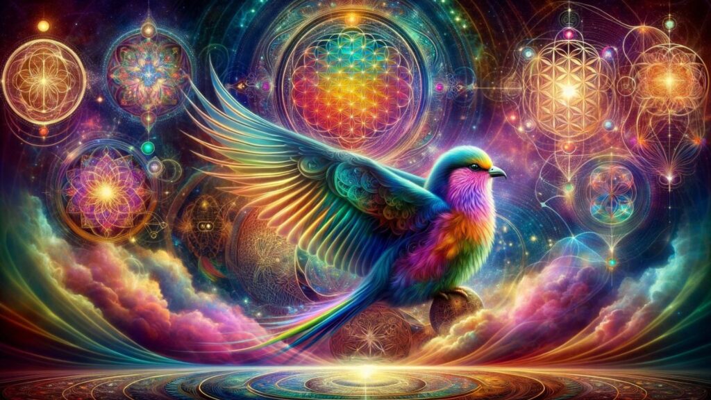 Spiritual representation of the rainbow bird
