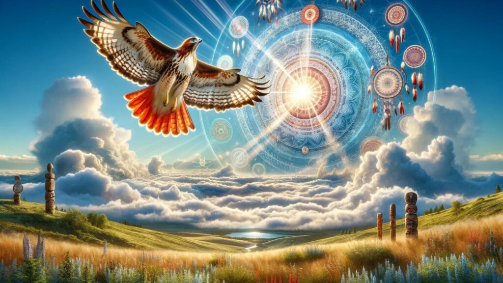 Spiritual representation of the red tailed hawk