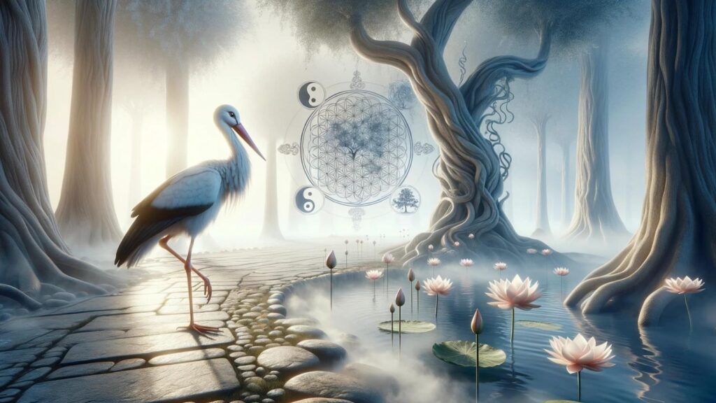 Spiritual representation of the stork