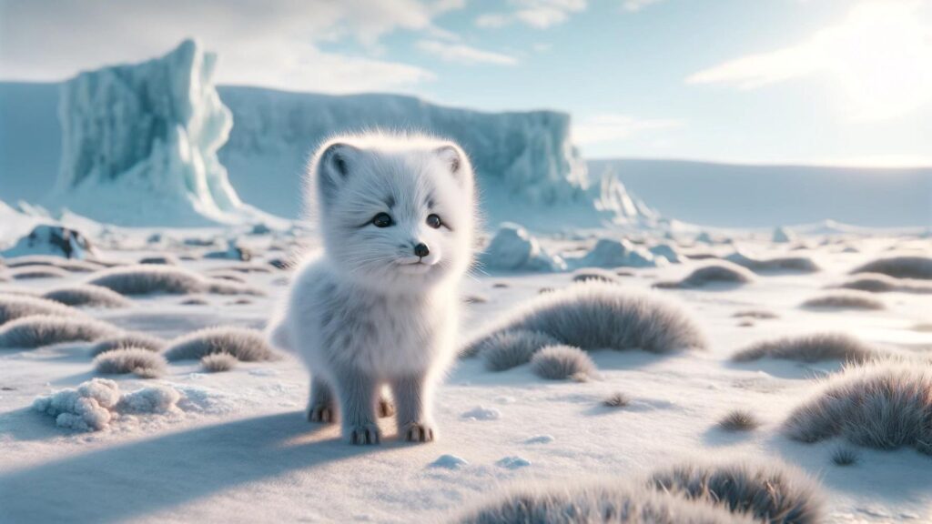 A baby Arctic fox