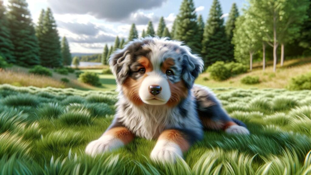 A baby Australian shepherd