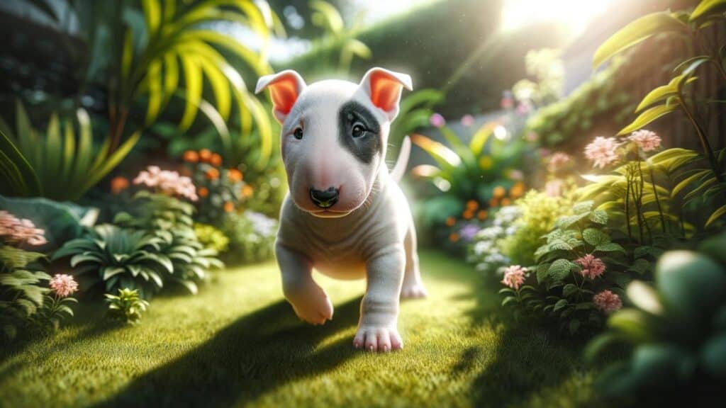 A baby bull terrier