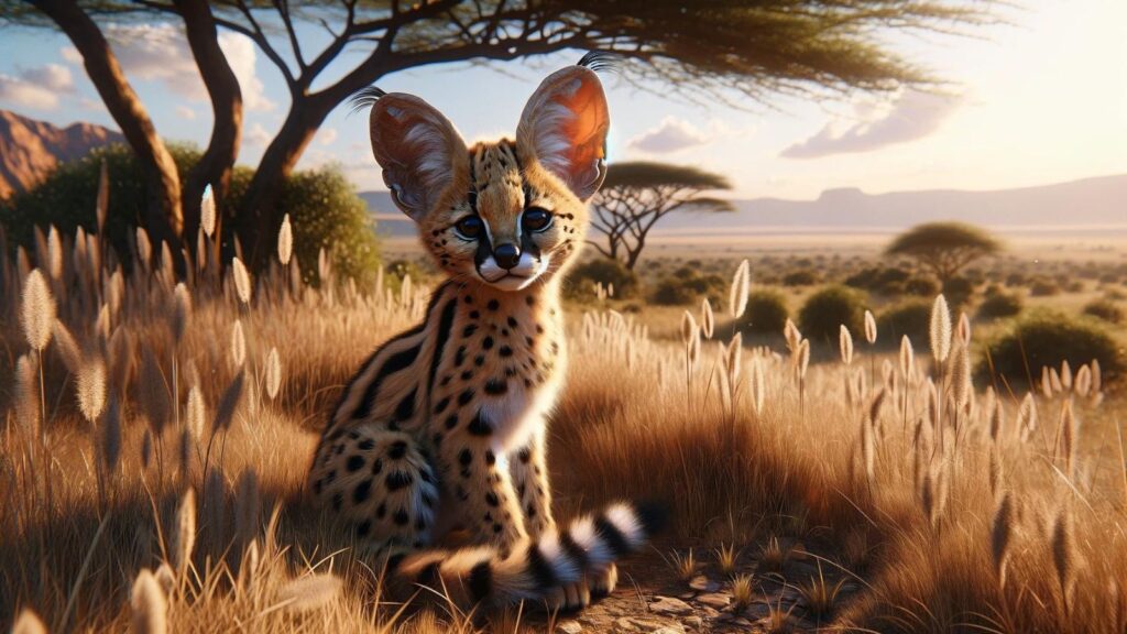 A baby serval