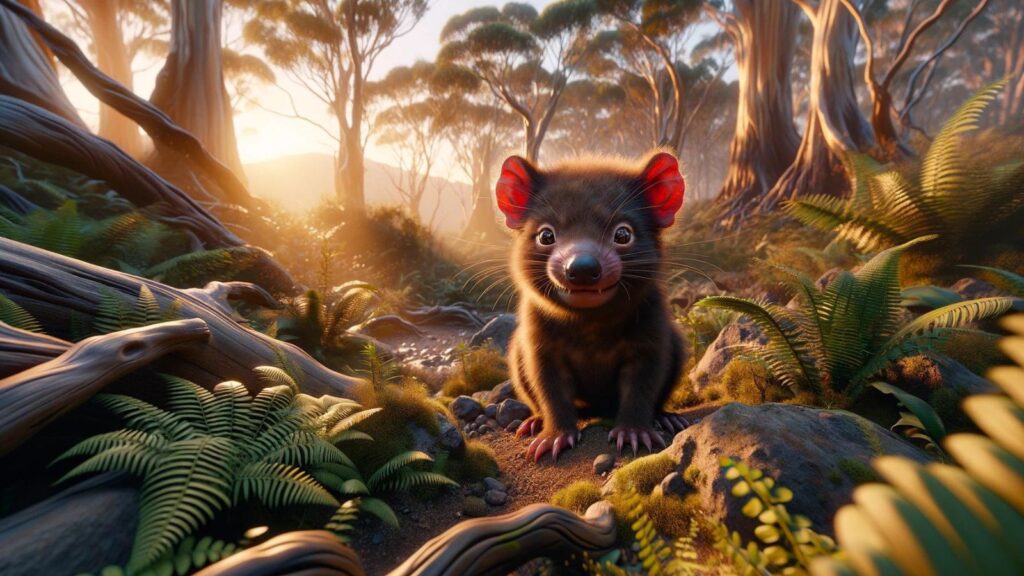 A baby tasmanian devil