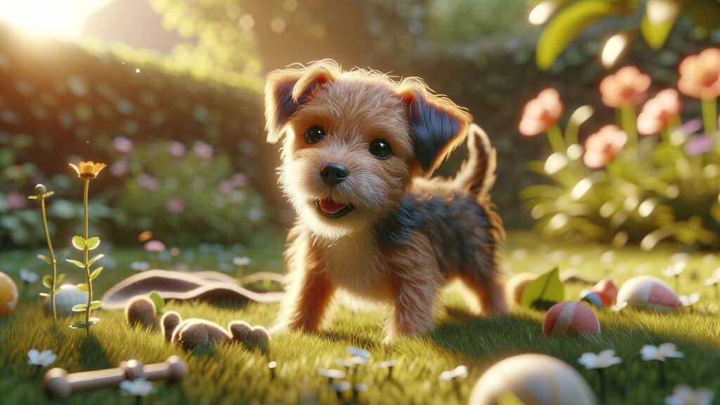 A baby terrier dog