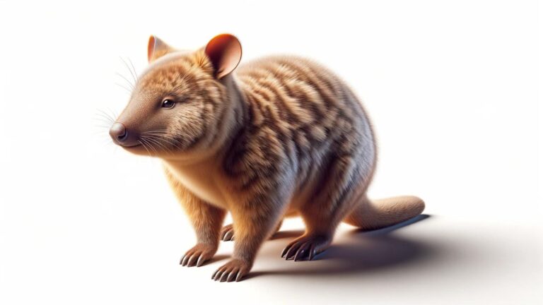 A bandicoot on a white background