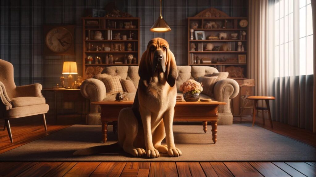 A bloodhound in the house