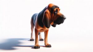 A bloodhound on a white background