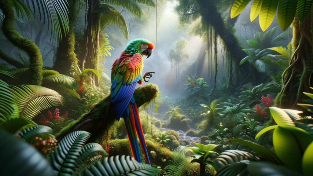 A colorful parrot