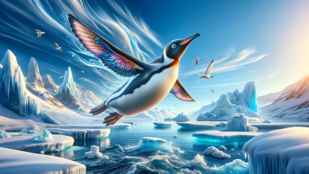 A flying penguin