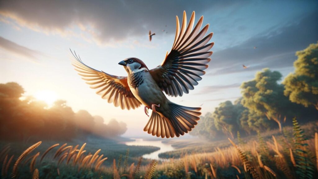 A flying sparrow