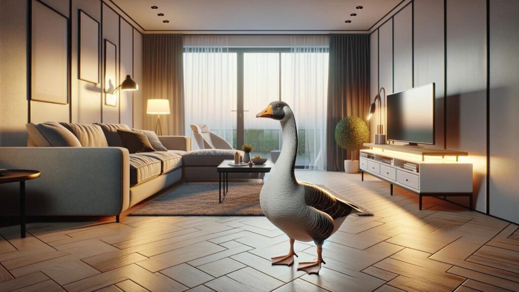 A goose in the house