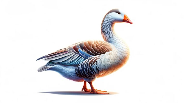 A goose on a white background