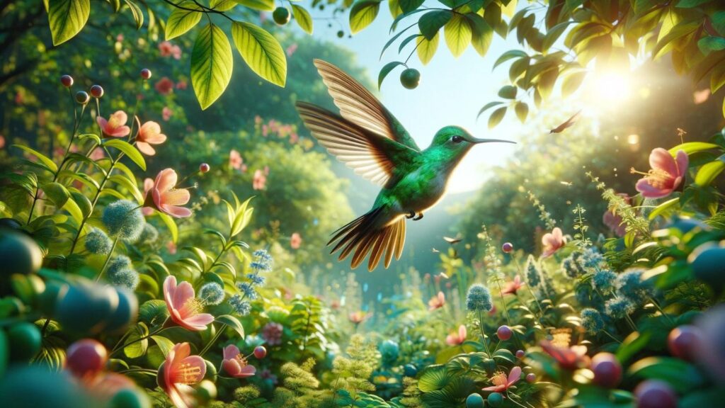 A green hummingbird