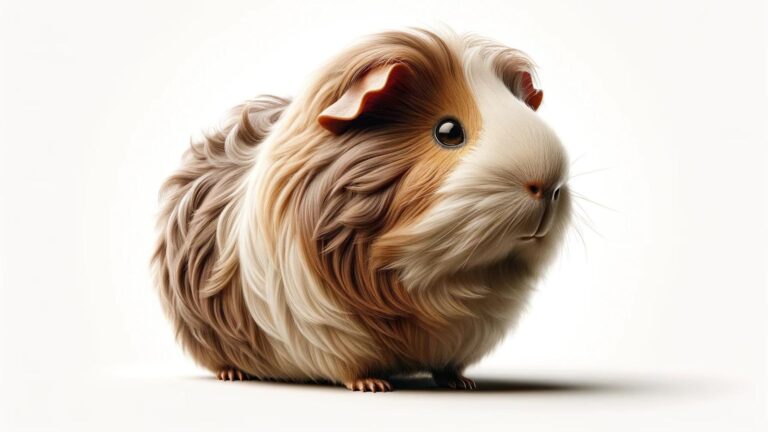 A guinea pig on a white background