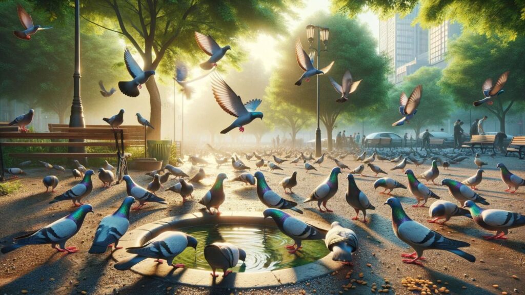 A lots of pigeons