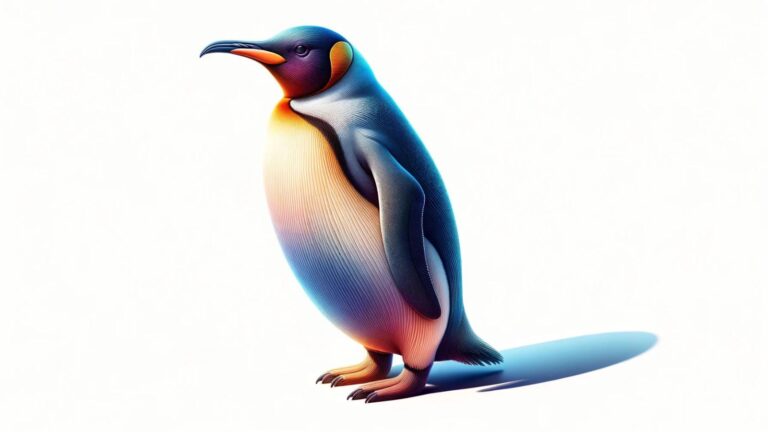 A penguin on a white background