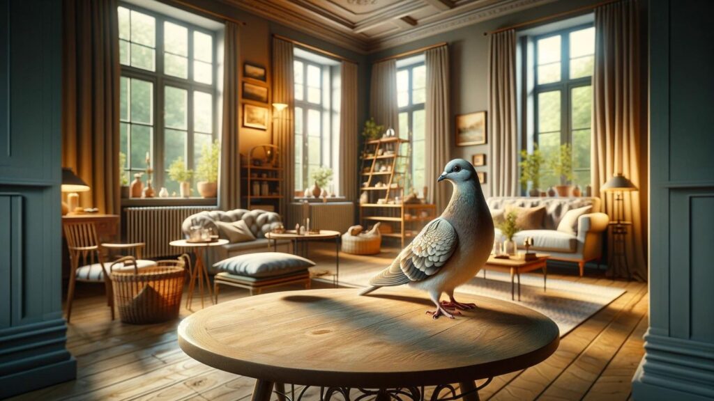 A pigeon in the house