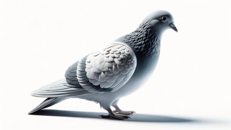 A pigeon on a white background