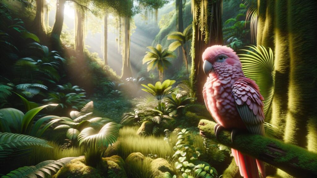 A pink parrot
