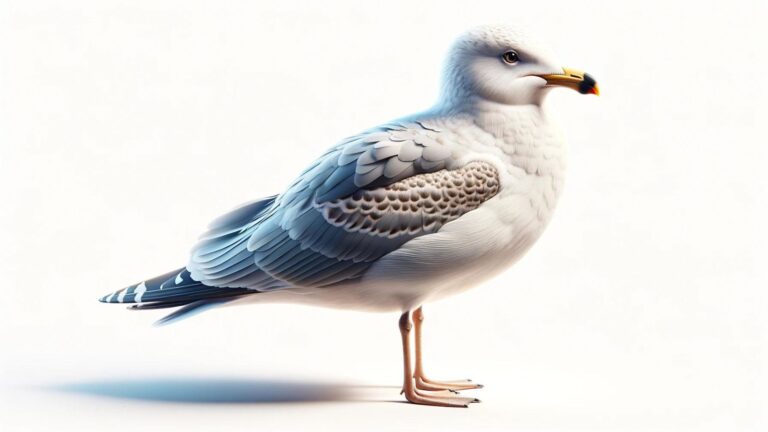 A seagull on a white background